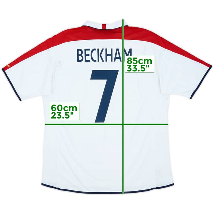 2003-05 England Home Shirt Beckham #7 - 6/10 - (XXL)