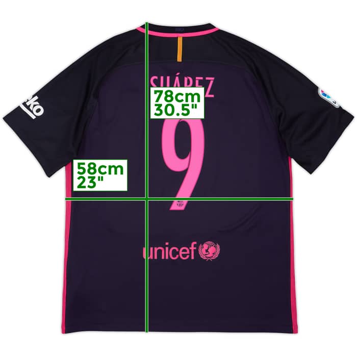 2016-17 Barcelona Away Shirt Suarez #9 - 9/10 - (XL)