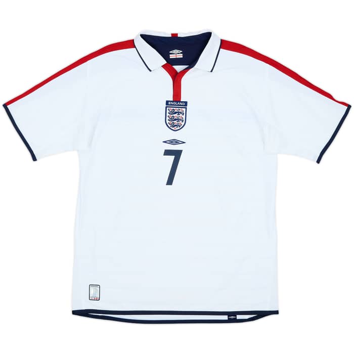 2003-05 England Home Shirt Beckham #7 - 6/10 - (L)