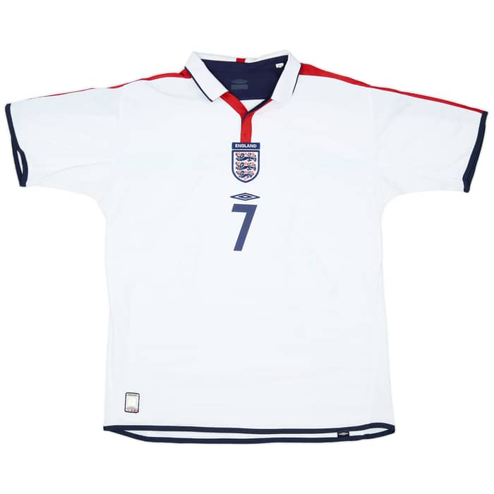 2003-05 England Home Shirt Beckham #7 - 6/10 - (XL)