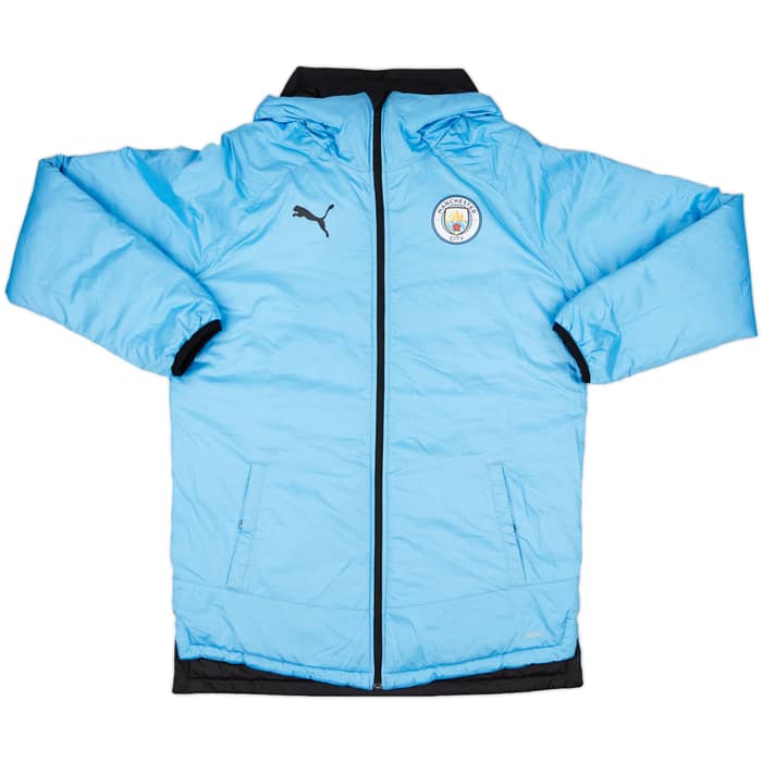 2018-19 Manchester City Puma Hooded Padded Bench Coat - 10/10 - (S)