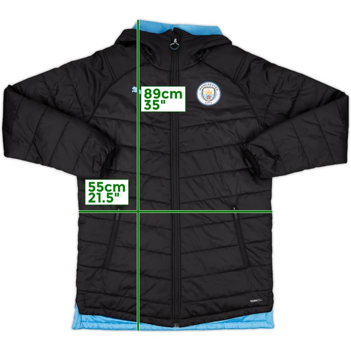 2018-19 Manchester City Puma Hooded Padded Bench Coat - 10/10 - (S)