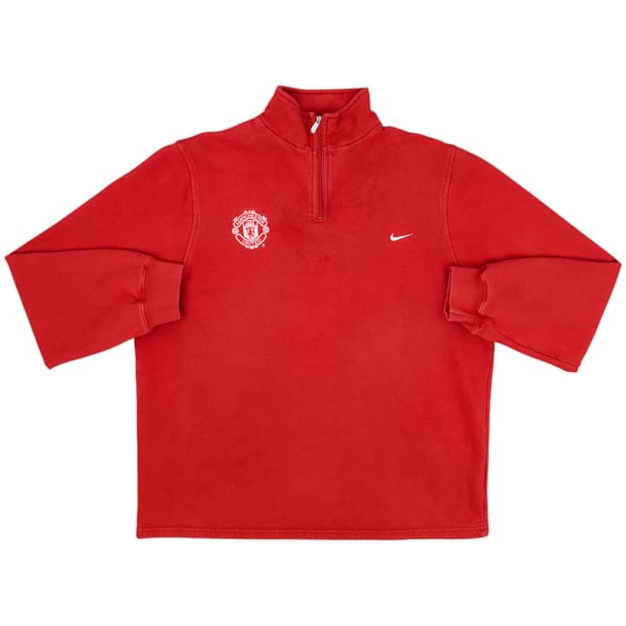 2002-03 Manchester United Nike 1/4 Zip Fleece Top - 8/10 - (S)