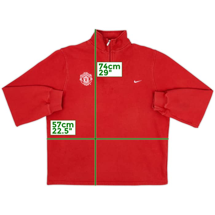 2002-03 Manchester United Nike 1/4 Zip Fleece Top - 8/10 - (S)