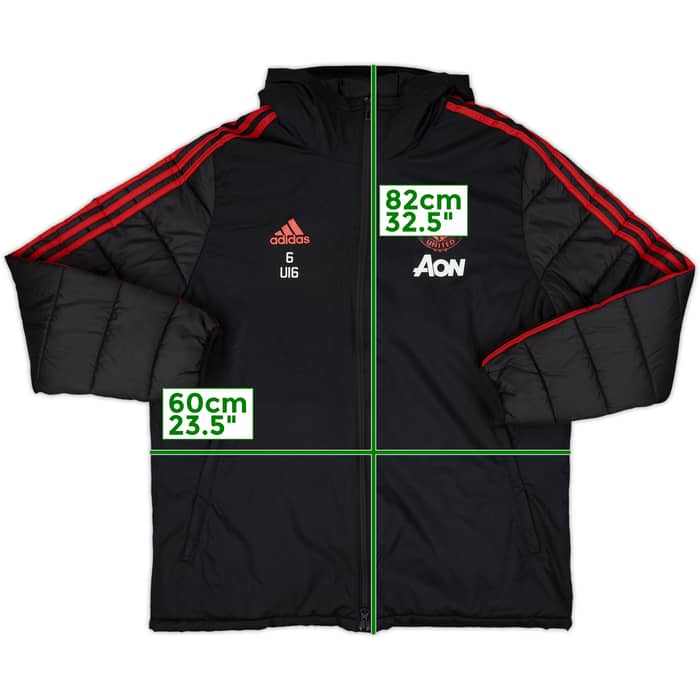 2018-19 Manchester United Player Issue Nike Hooded Padded Bench Coat #6 U16 - 10/10 - (L)