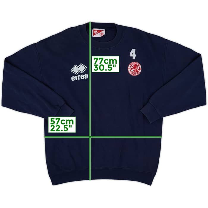 1996-97 Middlesbrough Errea Player Issue Sweat Top #4 - 6/10 - (XXL)