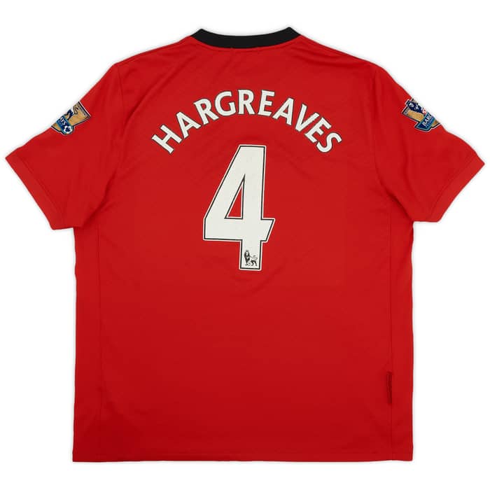 2009-10 Manchester United Home Shirt Hargreaves #4 - 5/10 - (XL)