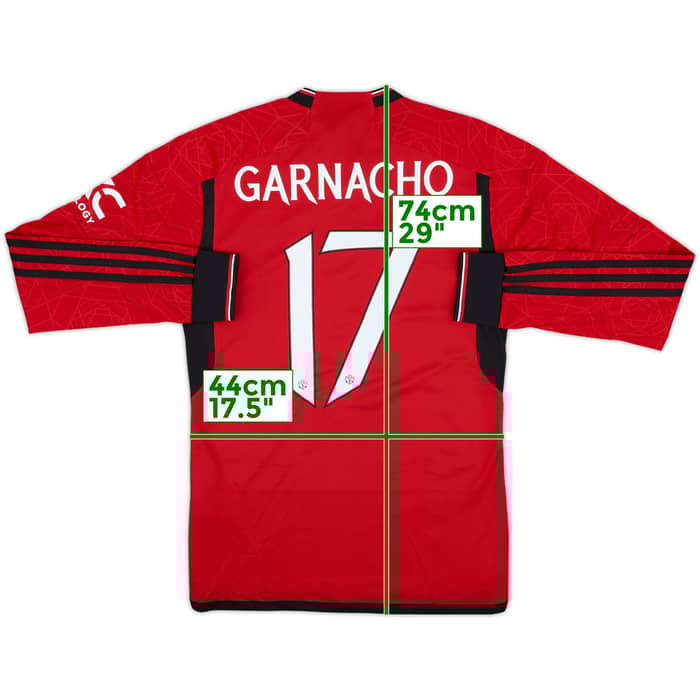 2023-24 Manchester United Home L/S Shirt Garnacho #17 (S)