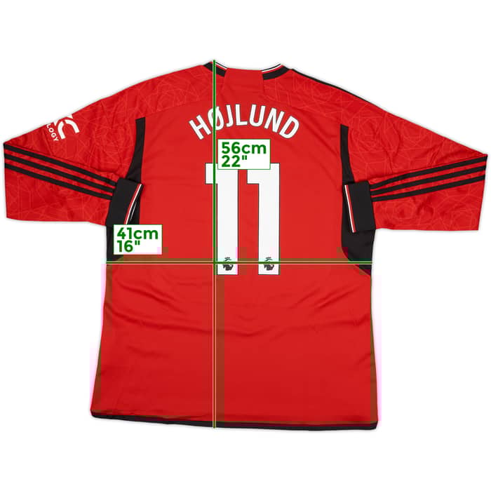 2023-24 Manchester United Home L/S Shirt Højlund #11 (XL)