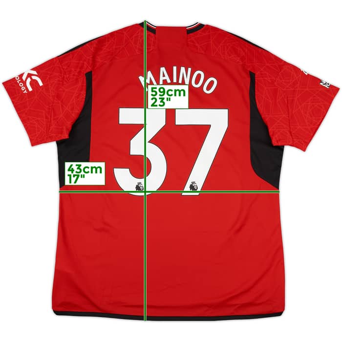 2023-24 Manchester United Home Shirt Mainoo #37 (XXL)