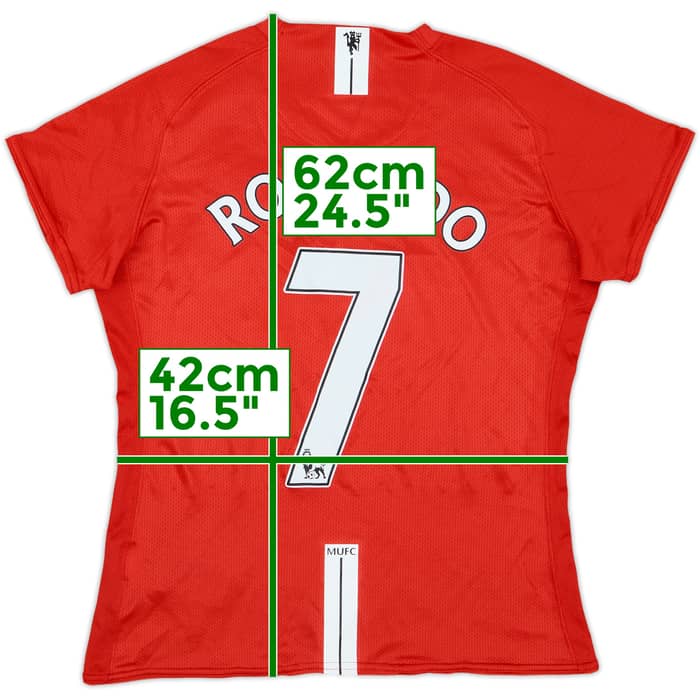 2007-09 Manchester United Home Shirt Ronaldo #7 - 9/10 - (Women's L)
