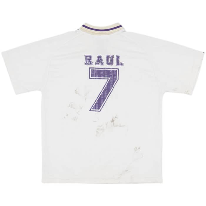 1996-97 Real Madrid Taguy Home Shirt Raul #7 - 4/10 - (XL.Boys)