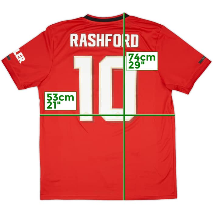 2019-20 Manchester United Home Shirt Rashford #10 - 8/10 - (L)
