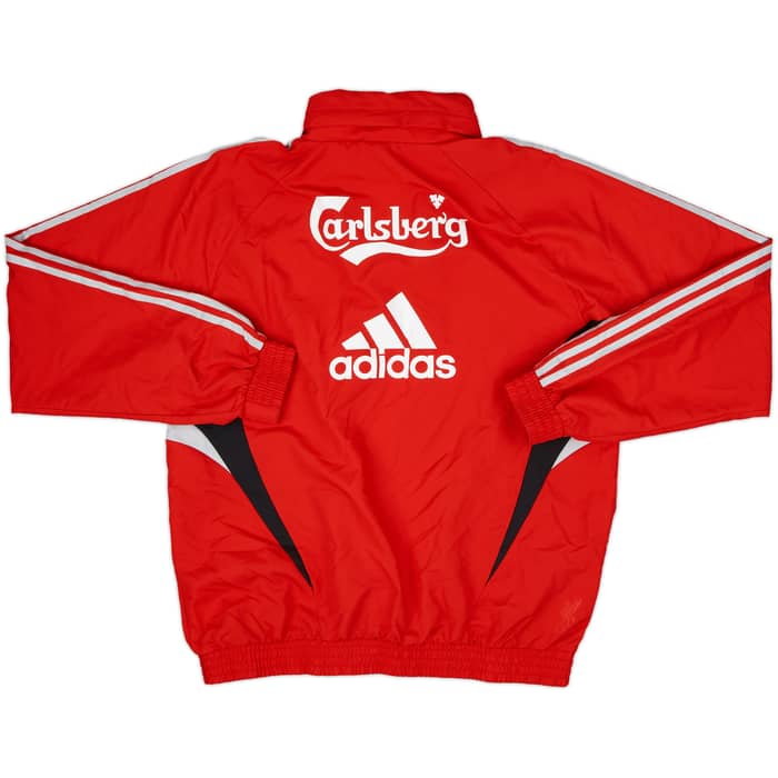 2008-09 Liverpool adidas 1/4 Zip Hooded Rain Jacket - 8/10 - (L)