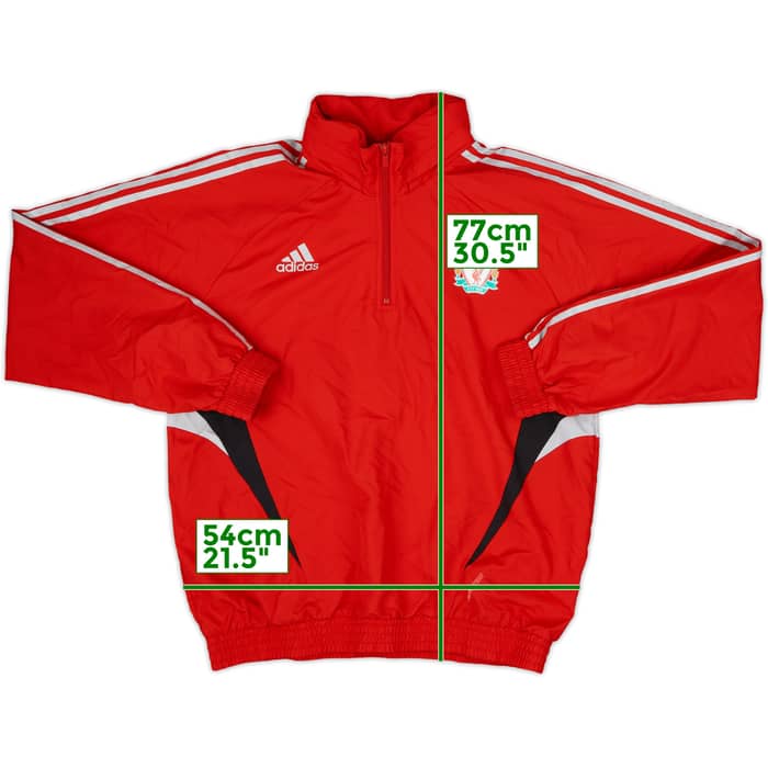 2008-09 Liverpool adidas 1/4 Zip Hooded Rain Jacket - 8/10 - (L)