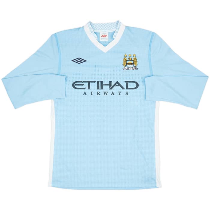 2011-12 Manchester City Home L/S Shirt Kun Aguero #16 - 7/10 - (M)
