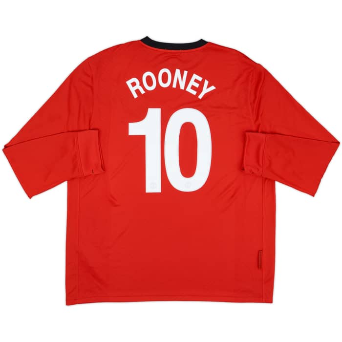 2009-10 Manchester United Home L/S Shirt Rooney #10 (XXL)