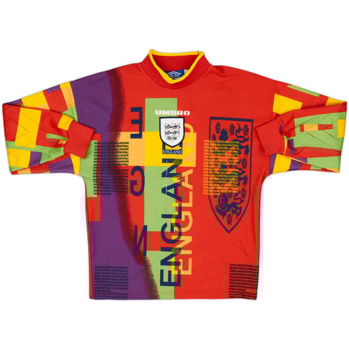 1995-96 England GK Shirt - 6/10 - (L.Boys)