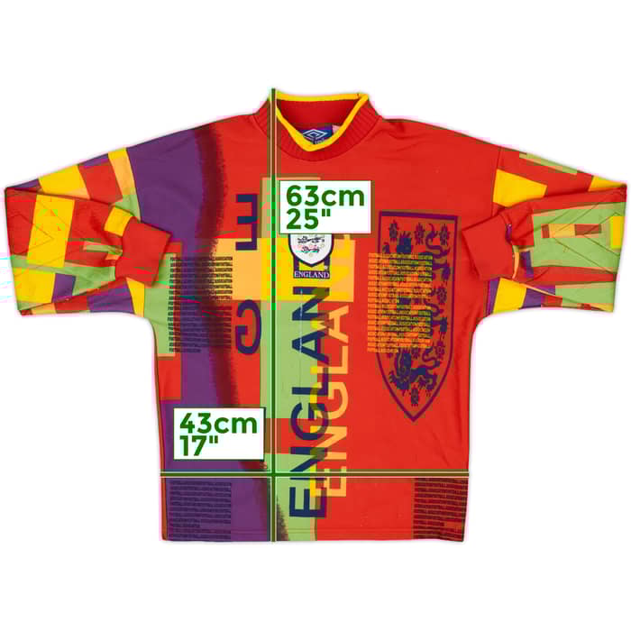 1995-96 England GK Shirt - 6/10 - (L.Boys)