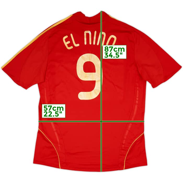 2007-09 Spain Home Shirt El Nino #9 - 5/10 - (XL)