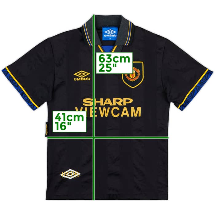 1993-95 Manchester United Away Shirt - 8/10 - (L.Boys)