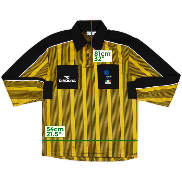 1999-00 Italy FIGC Diadora Referee L/S Shirt - 9/10 - (XL)