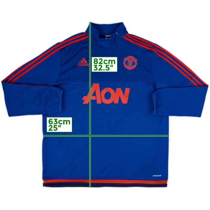 2015-16 Manchester United adidas 1/4 Zip Drill Top - 8/10 - (XL)