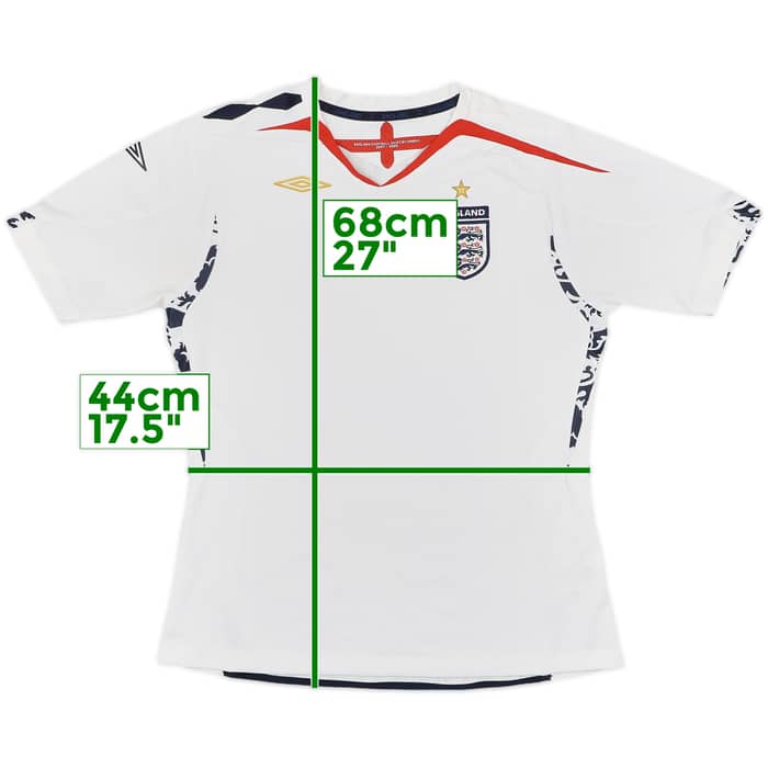 2007-09 England Home Shirt - 7/10 - (Women's M)