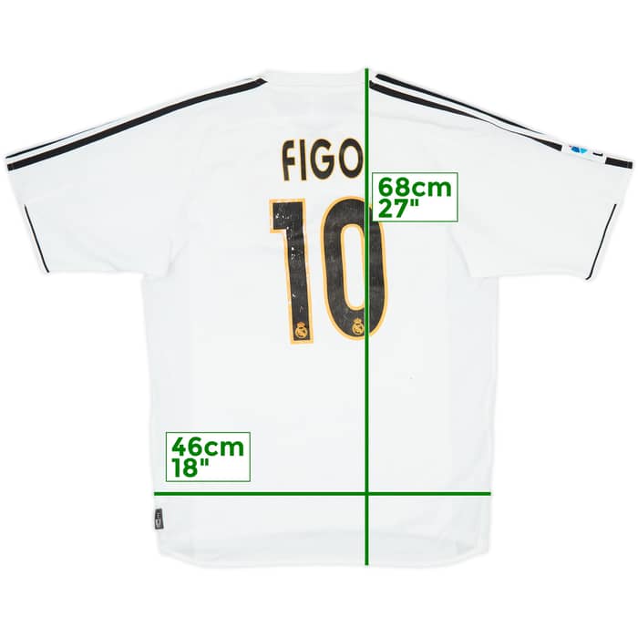 2003-04 Real Madrid Home Shirt Figo #10 - 3/10 - (M)