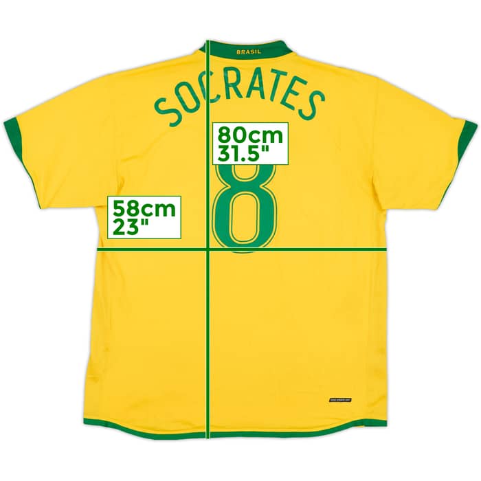 2006-08 Brazil Home Shirt Socrates #8 - 8/10 - (XL)