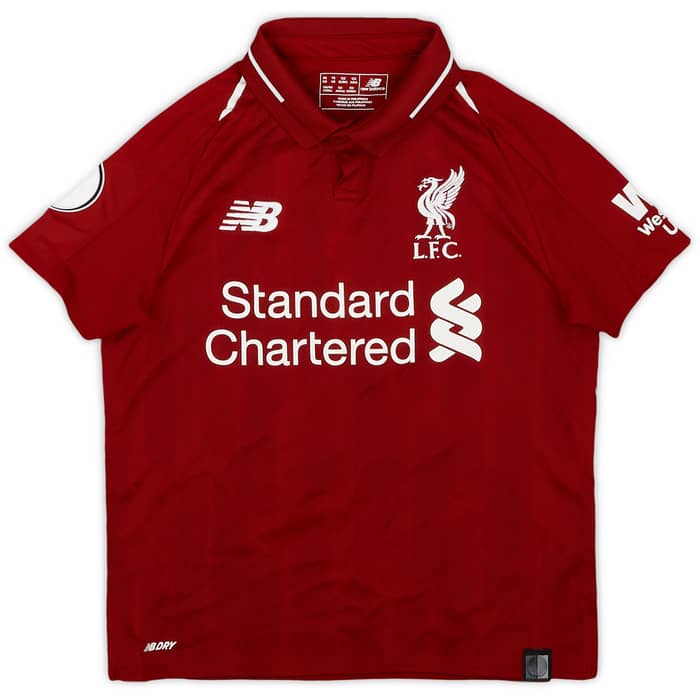 2018-19 Liverpool Home Shirt Virgil #4 - 6/10 - (S.Boys)