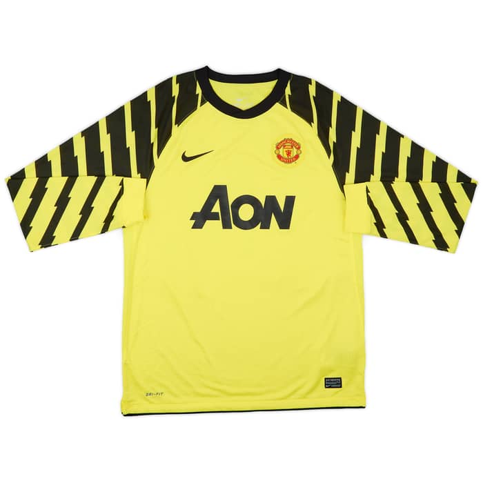2010-11 Manchester United Yellow GK Shirt Van Der Sar #1 - 10/10 - (L)