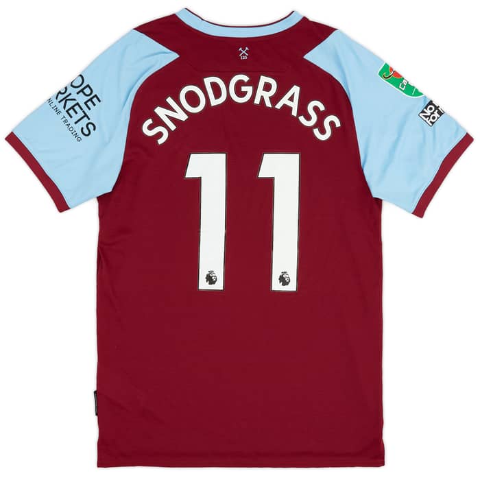 2020-21 West Ham Match Issue Carabao Cup Home Shirt Snodgrass #11