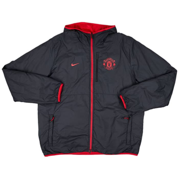 2013-14 Manchester United Nike Reversible Hooded Bench Coat - 8/10 - (XL)