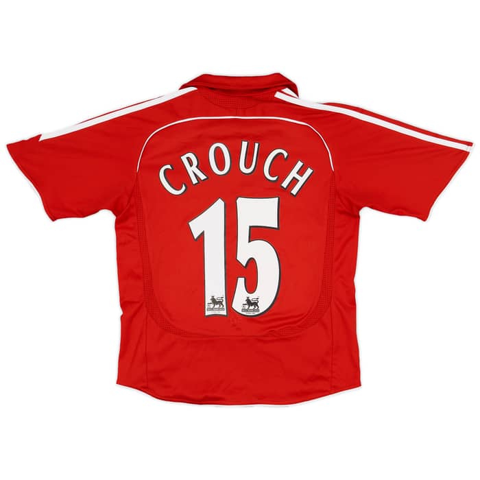 2006-08 Liverpool Home Shirt Crouch #15 - 8/10 - (M.Boys)