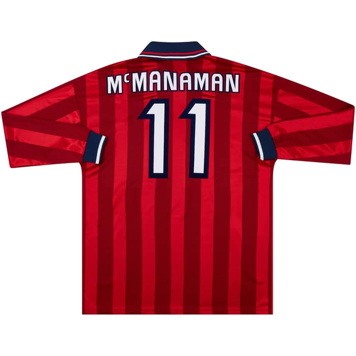 1998 England Match Issue World Cup Away L/S Shirt McManaman #11