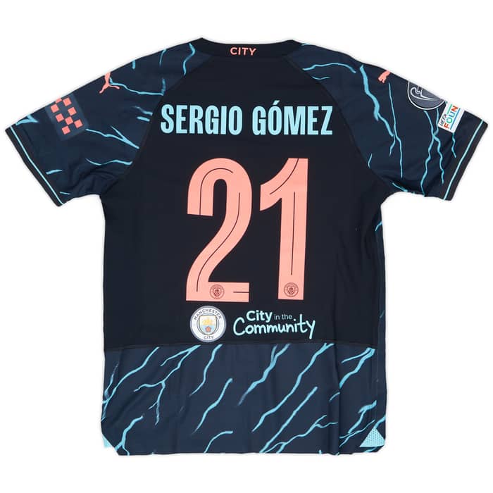 2023-24 Manchester City Match Issue Champions League Third Shirt Sergio Gomez #21