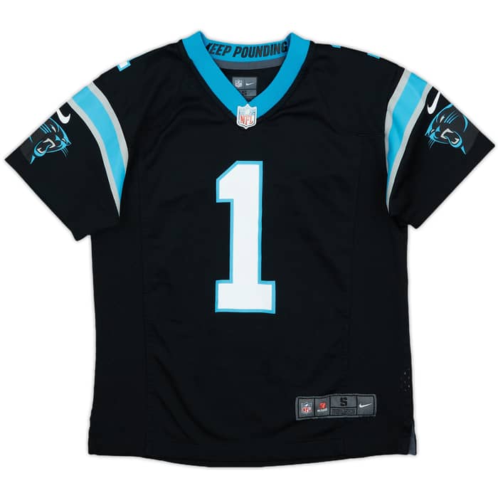 2012-19 Carolina Panthers Newton #1 Nike Game Home Jersey - 8/10 - (S.Boys)