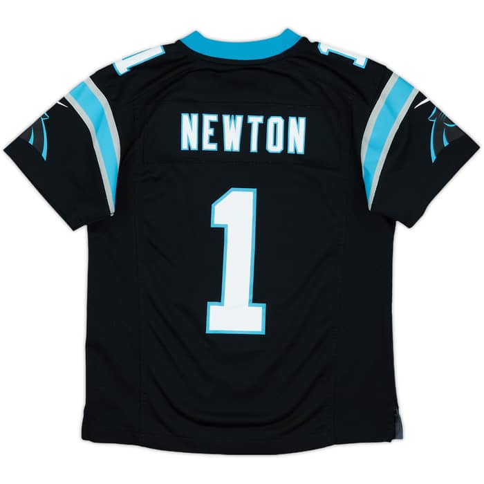 2012-19 Carolina Panthers Newton #1 Nike Game Home Jersey - 8/10 - (S.Boys)