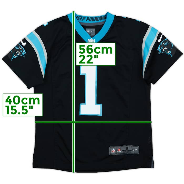 2012-19 Carolina Panthers Newton #1 Nike Game Home Jersey - 8/10 - (S.Boys)