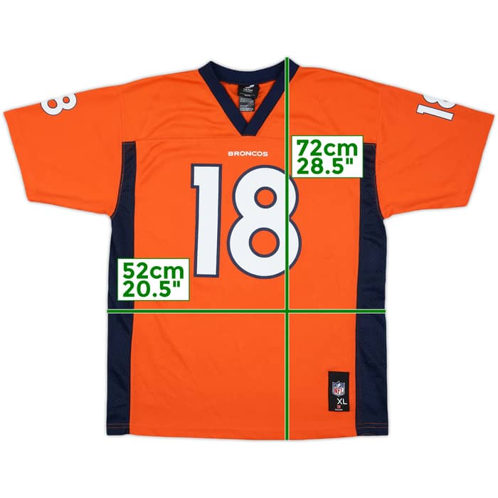 2013-15 Denver Broncos Manning #18 NFL Replica Home Jersey - 8/10 - (XL.Boys)