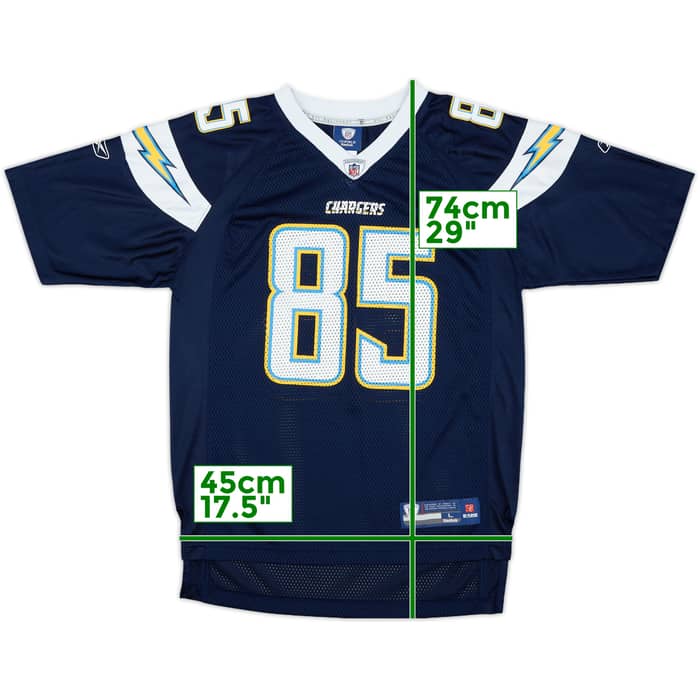 2008-11 San Diego Chargers Gates #85 Reebok On FIeld Home Jersey - 9/10 - (L.Boys)
