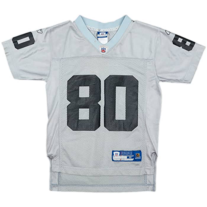 2004 Oakland Raiders Rice #80 Reebok On Field Alternate Jersey - 6/10 - (S.Boys)