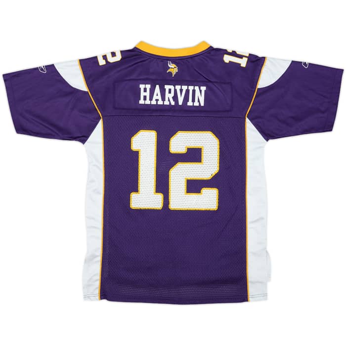 2009-11 Minnesota Vikings Harvin #12 Reebok On Field Home Jersey - 8/10 - (L.Boys)