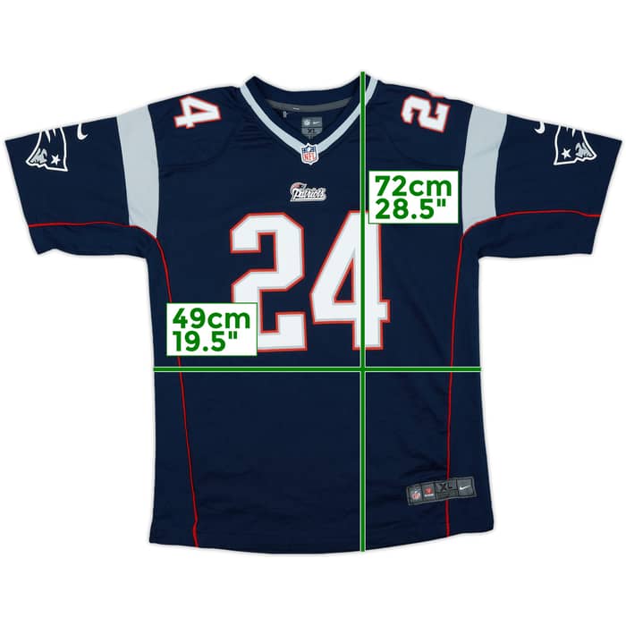 2014 New England Patriots Revis #24 Nike Game Home Jersey - 8/10 - (XL.Boys)