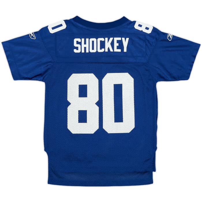 2005-06 New York Giants Shockey #80 Reebok On Field Home Jersey - 8/10 - (S.Boys)