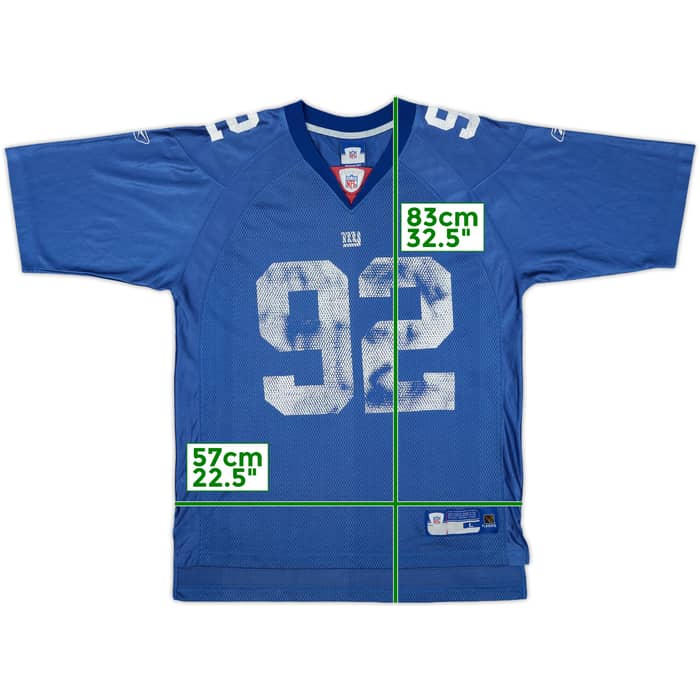 2005-06 New York Giants Strahan #92 Reebok On Field Home Jersey - 4/10 - (L)