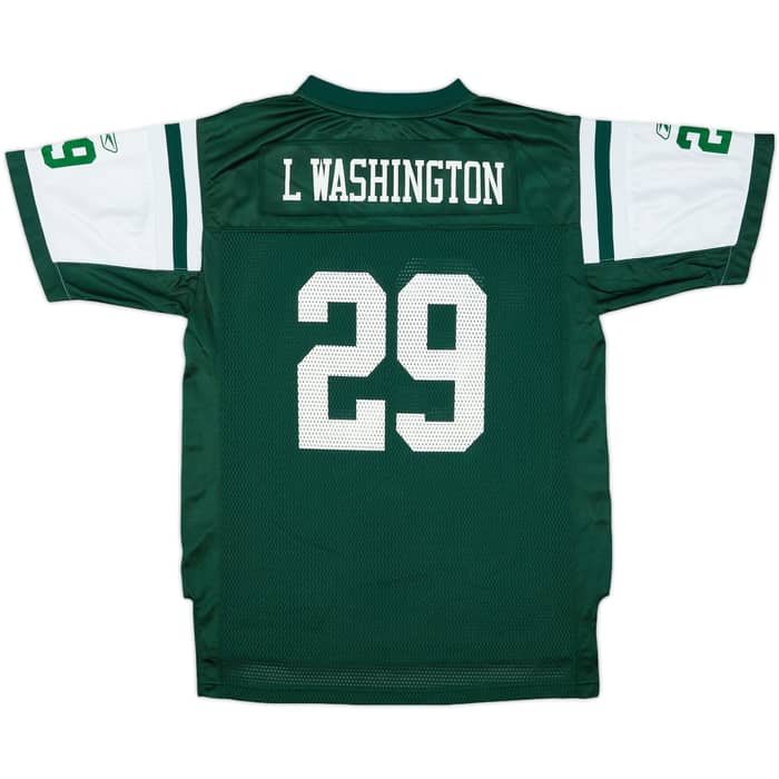 2008-09 New York Jets L.Washington #29 Reebok On Field Home Jersey - 8/10 - (XL.Boys)