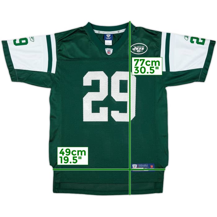 2008-09 New York Jets L.Washington #29 Reebok On Field Home Jersey - 8/10 - (XL.Boys)