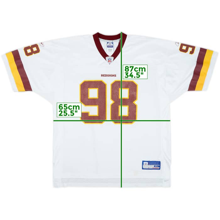 2002-03 Washington Redskins Armstead #98 Reebok On Field Away Jersey - 5/10 - (XL)